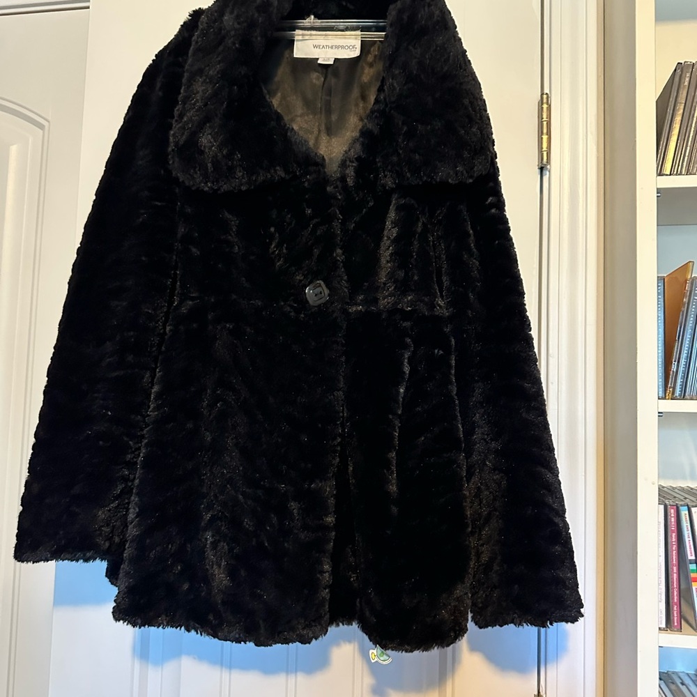 Black faux fur coat size large